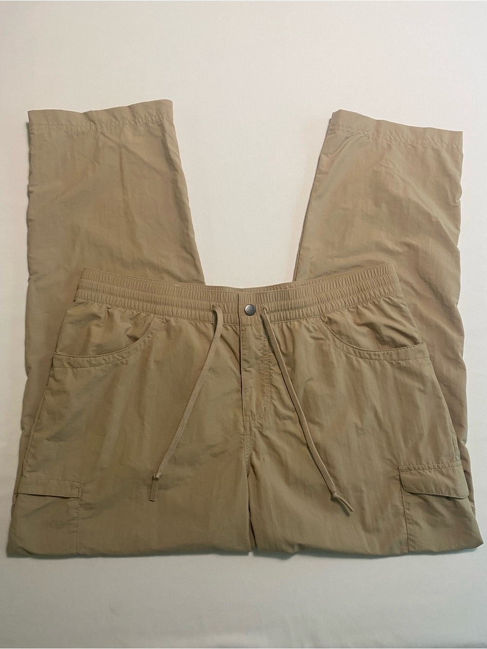 Columbia Roll Tab Cargo Trail Pants Women L Woven Hike Outdoor Drawstring Gorp
